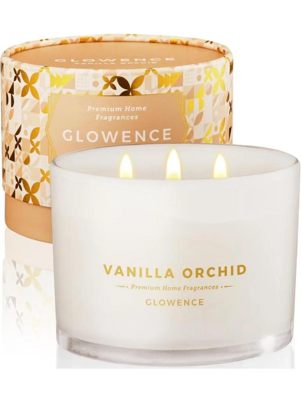 Large 3-Wick Vanilla Scented Candle - Natural Soy Wax, 40-Hour Burn, Elegant